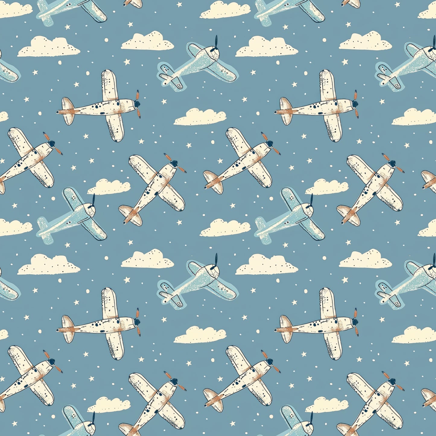 Blue Skies and Airplanes (September Pre-Order) - Fabric