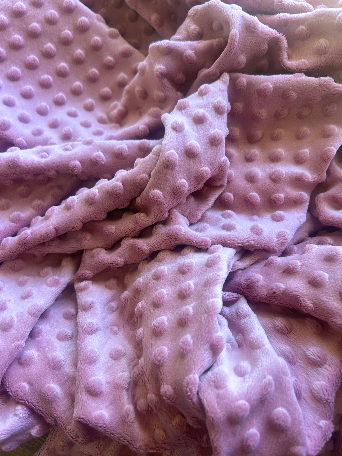 Premium Minky Dot Fabric - Blush
