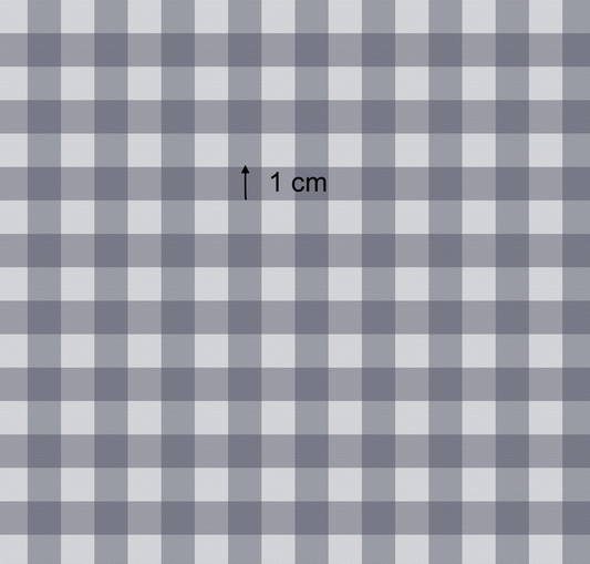 Boho Bear Blue Grey Gingham - Minky