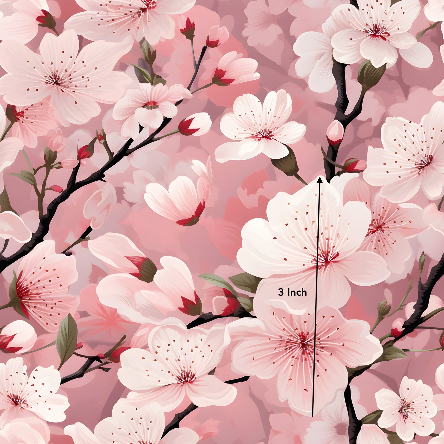 Cherry Blossoms on Pale Pink (March Pre-Order) - Fabric