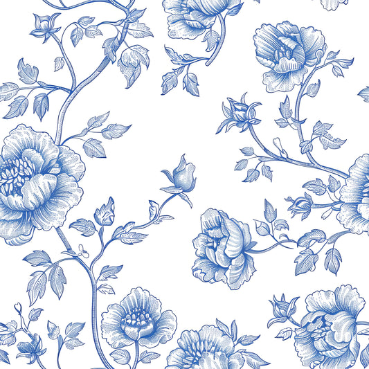 Chinoiserie Blue Flower (September Pre-Order) - Fabric