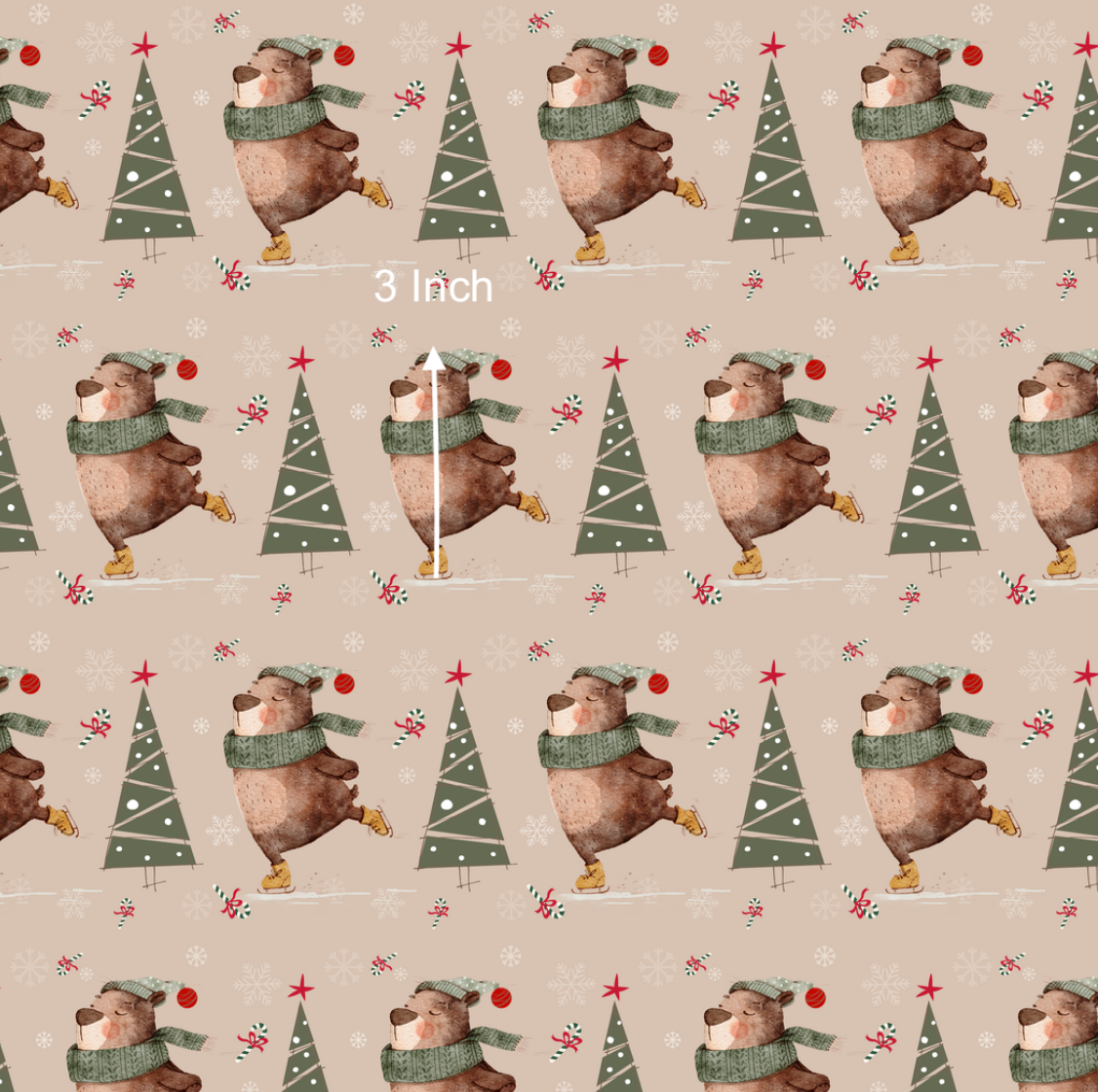 Christmas Bear Dusty (June Pre-Order) - Fabric