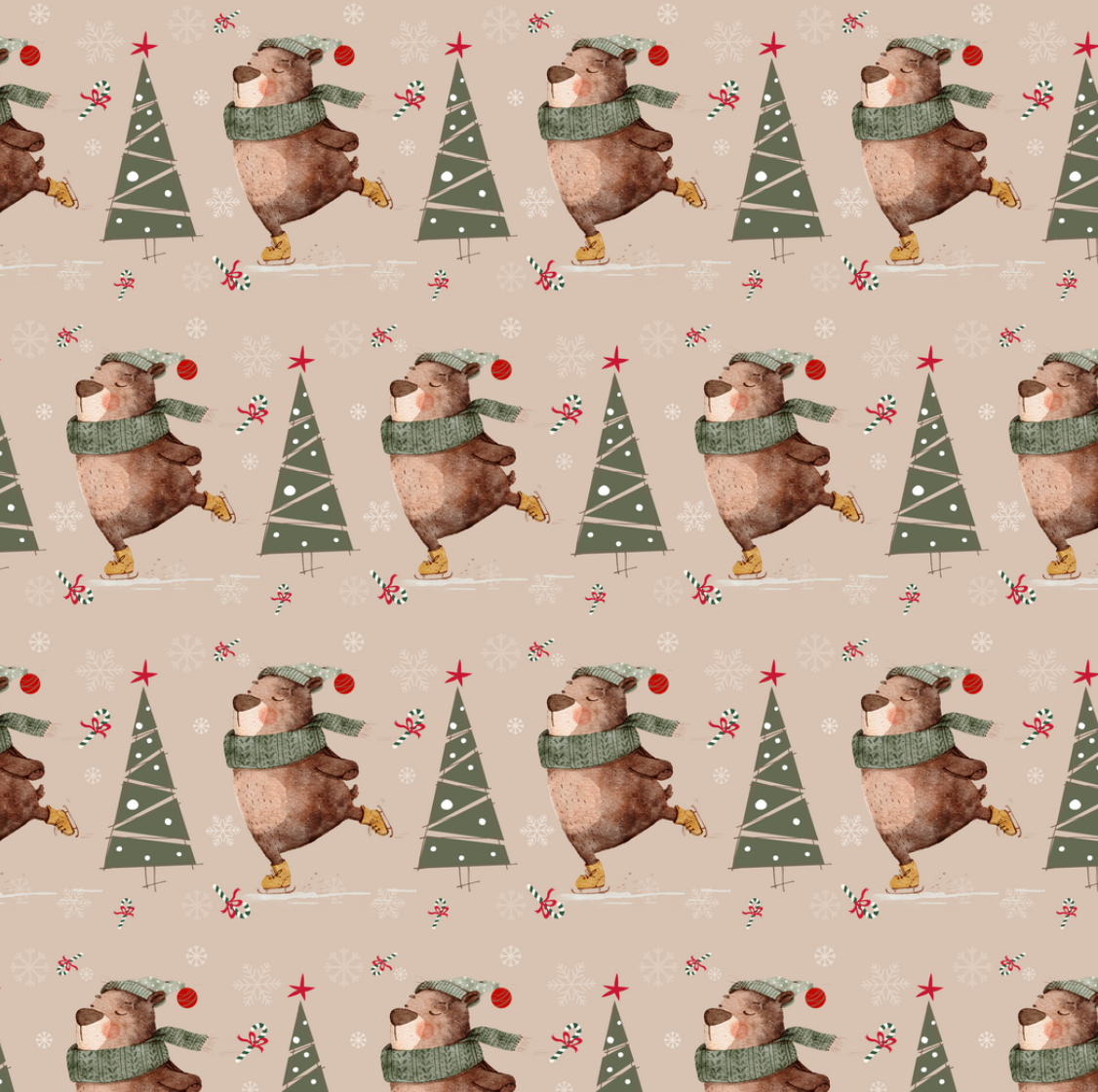 Christmas Bear Dusty (June Pre-Order) - Fabric
