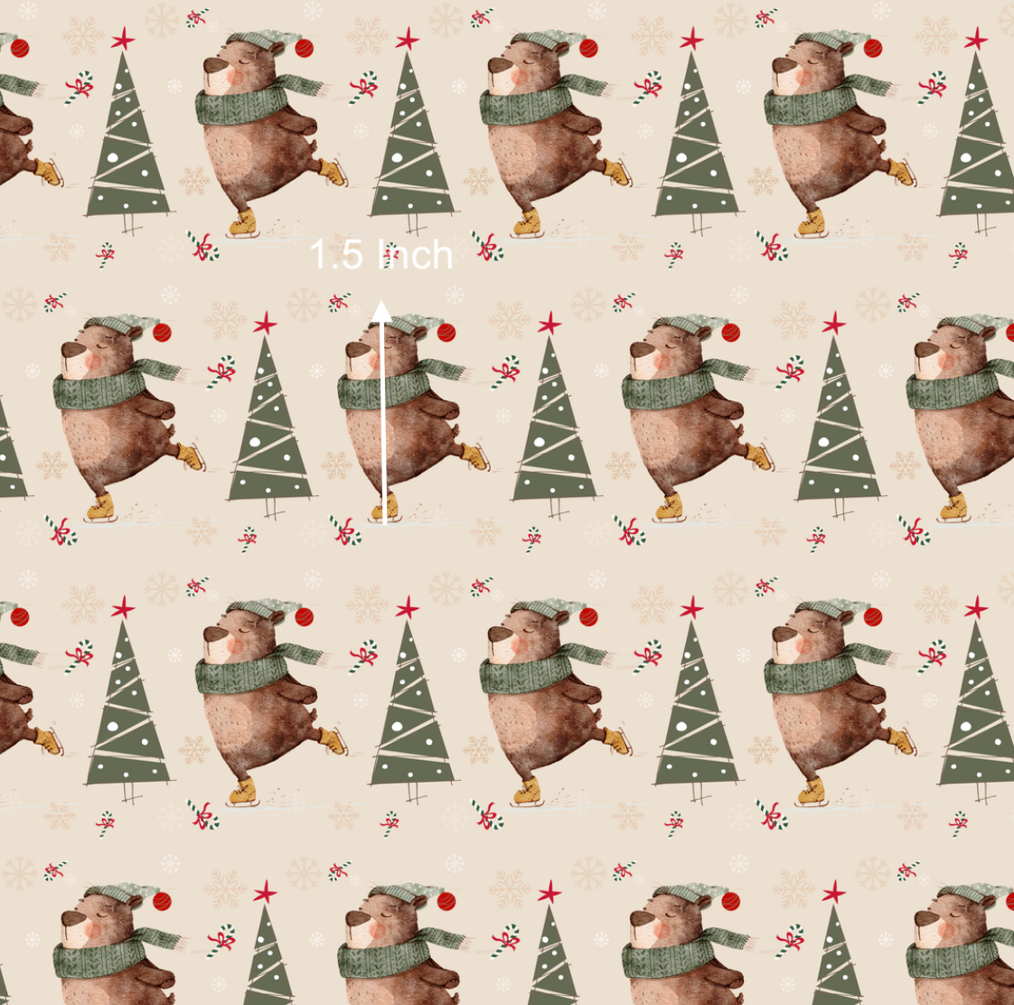 Christmas Bear - Oatmeal (June Pre-Order) - Fabric