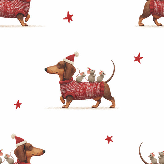 Christmas Daschund (June Pre-Order) - Fabric