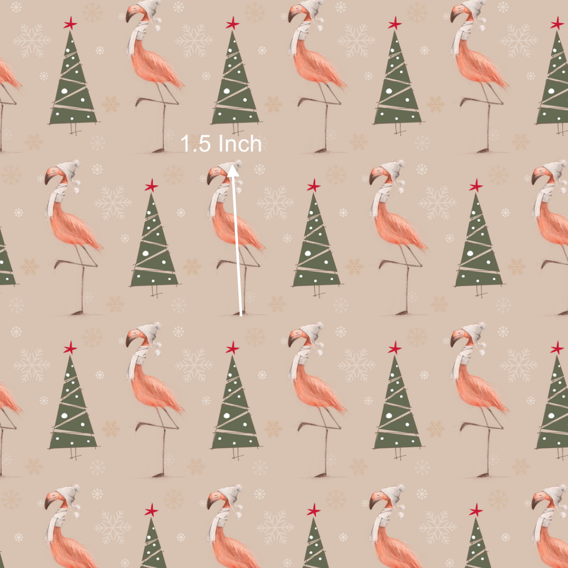 Christmas Flamingo - Dusty (June Pre-Order) - Fabric