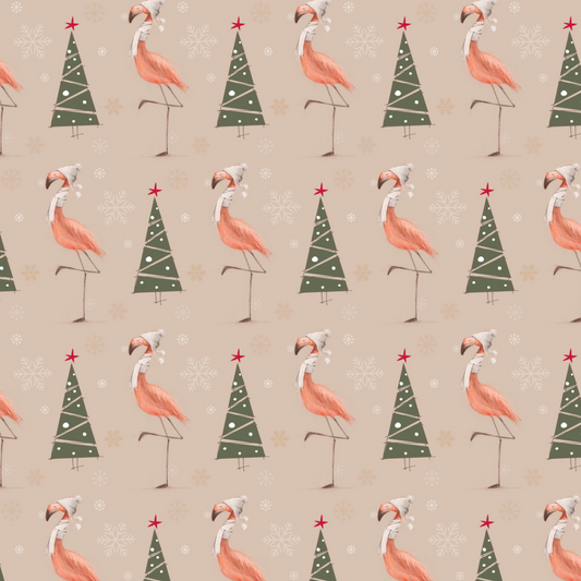 Christmas Flamingo - Dusty (June Pre-Order) - Fabric