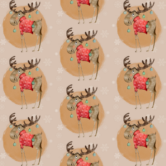 Christmas Moose - Dusty Circle (June Pre-Order) - Fabric