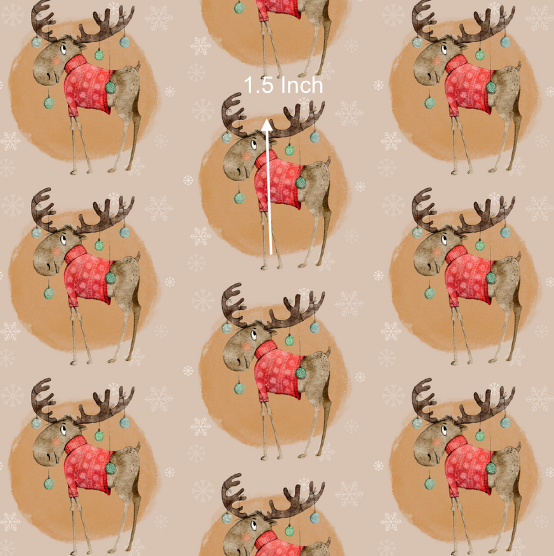 Christmas Moose - Dusty Circle (June Pre-Order) - Fabric