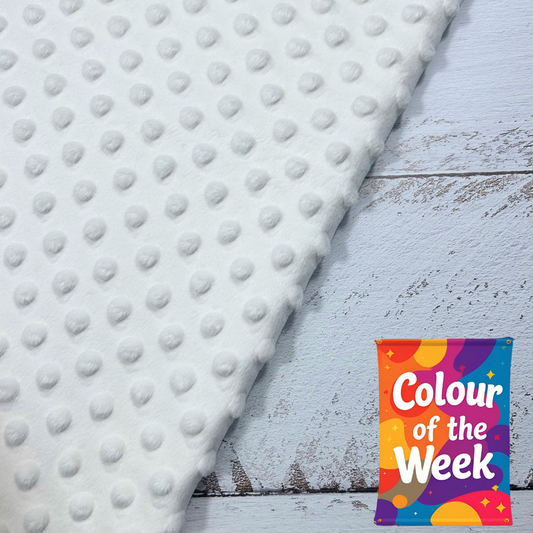 Premium Minky Dot Fabric - White