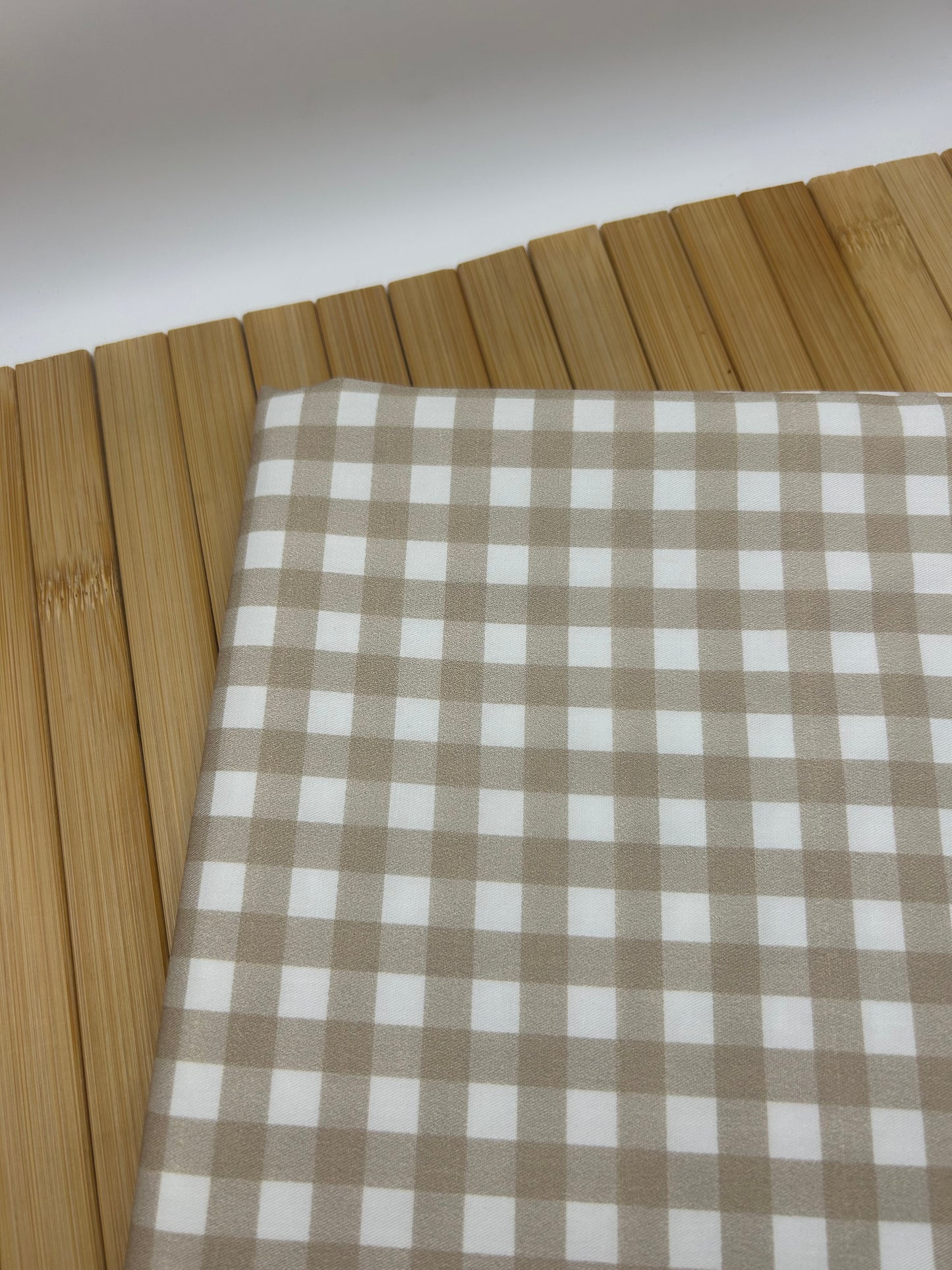 Gingham Khaki (September Pre-Order) - Fabric