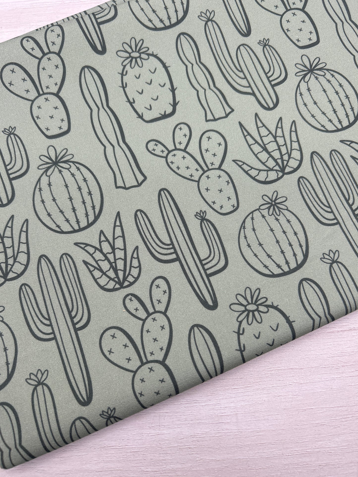 Sage Cactus - Canvas Fabric