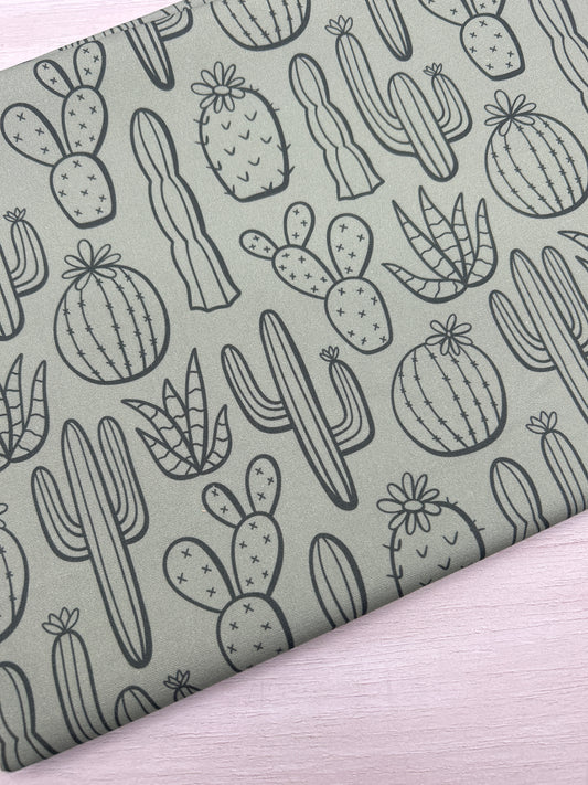 Sage Cactus - Canvas Fabric