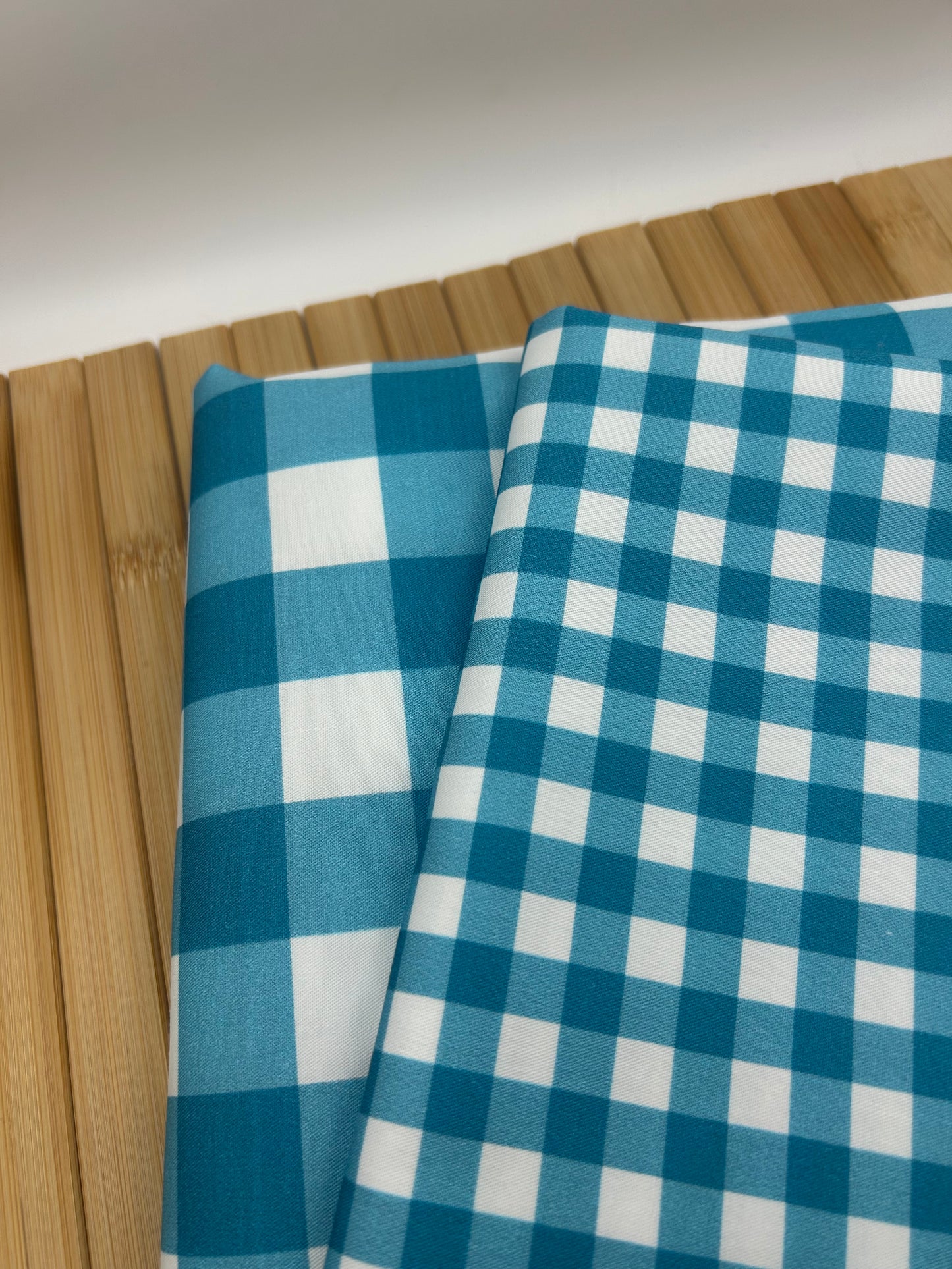Gingham Turquoise (September Pre-Order) - Fabric