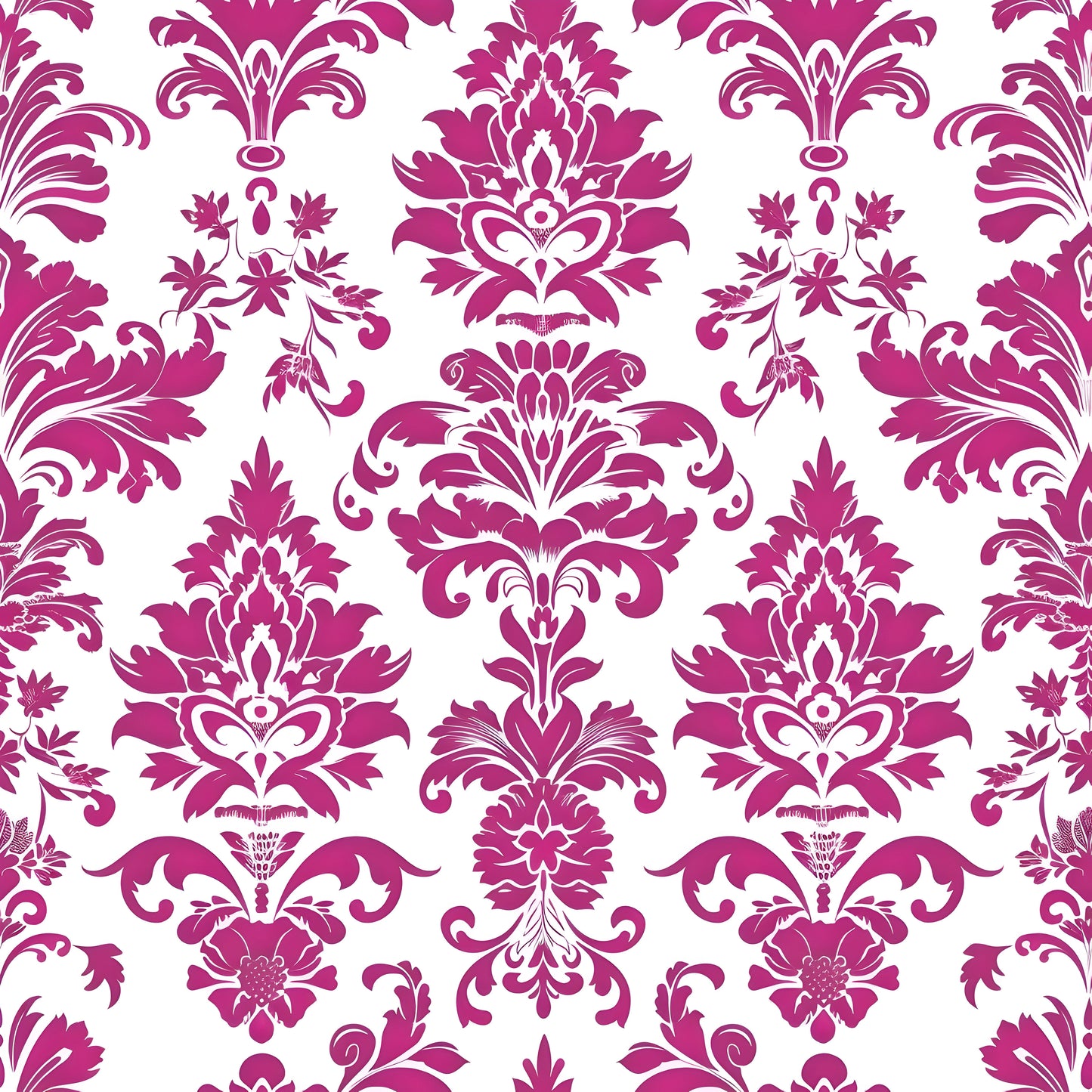 Deep Pink Damask (March Pre-Order) - Fabric