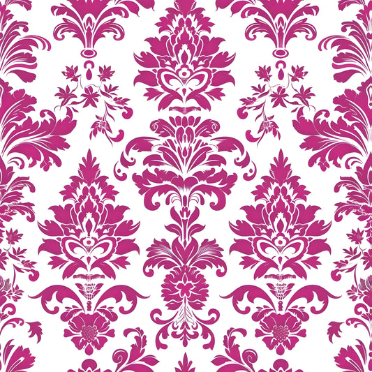 Deep Pink Damask (December Pre-Order) - Fabric