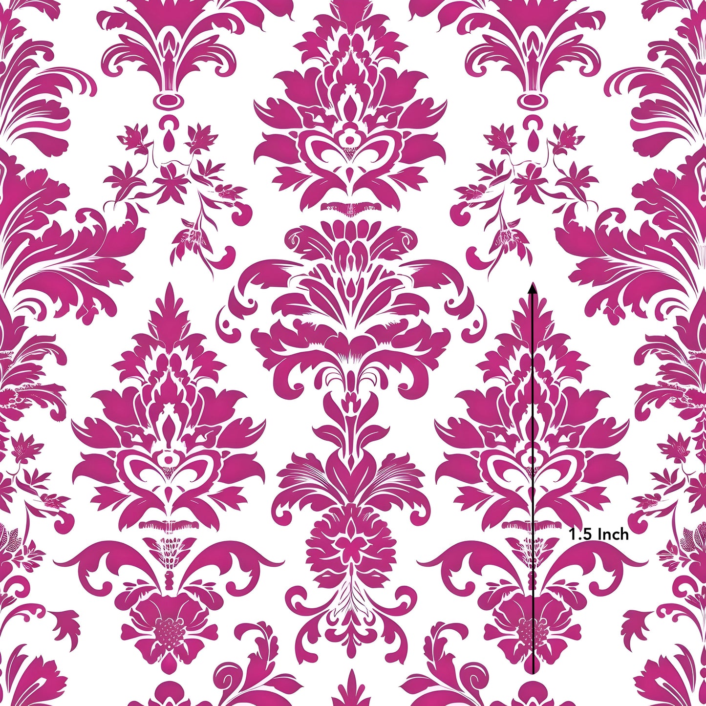 Deep Pink Damask (March Pre-Order) - Fabric