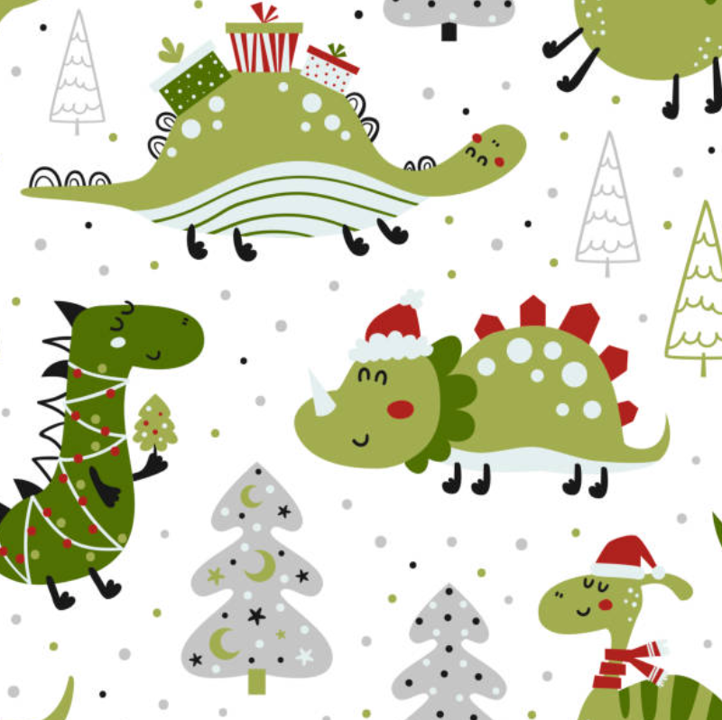 Dinos & Christmas (June Pre-Order) - Fabric