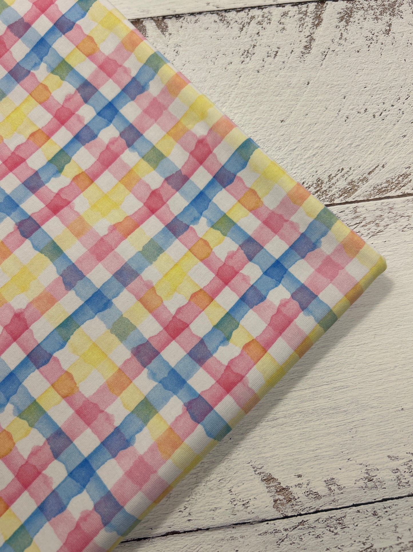 Gingham Watercolour Pastel (September Pre-Order) - Fabric