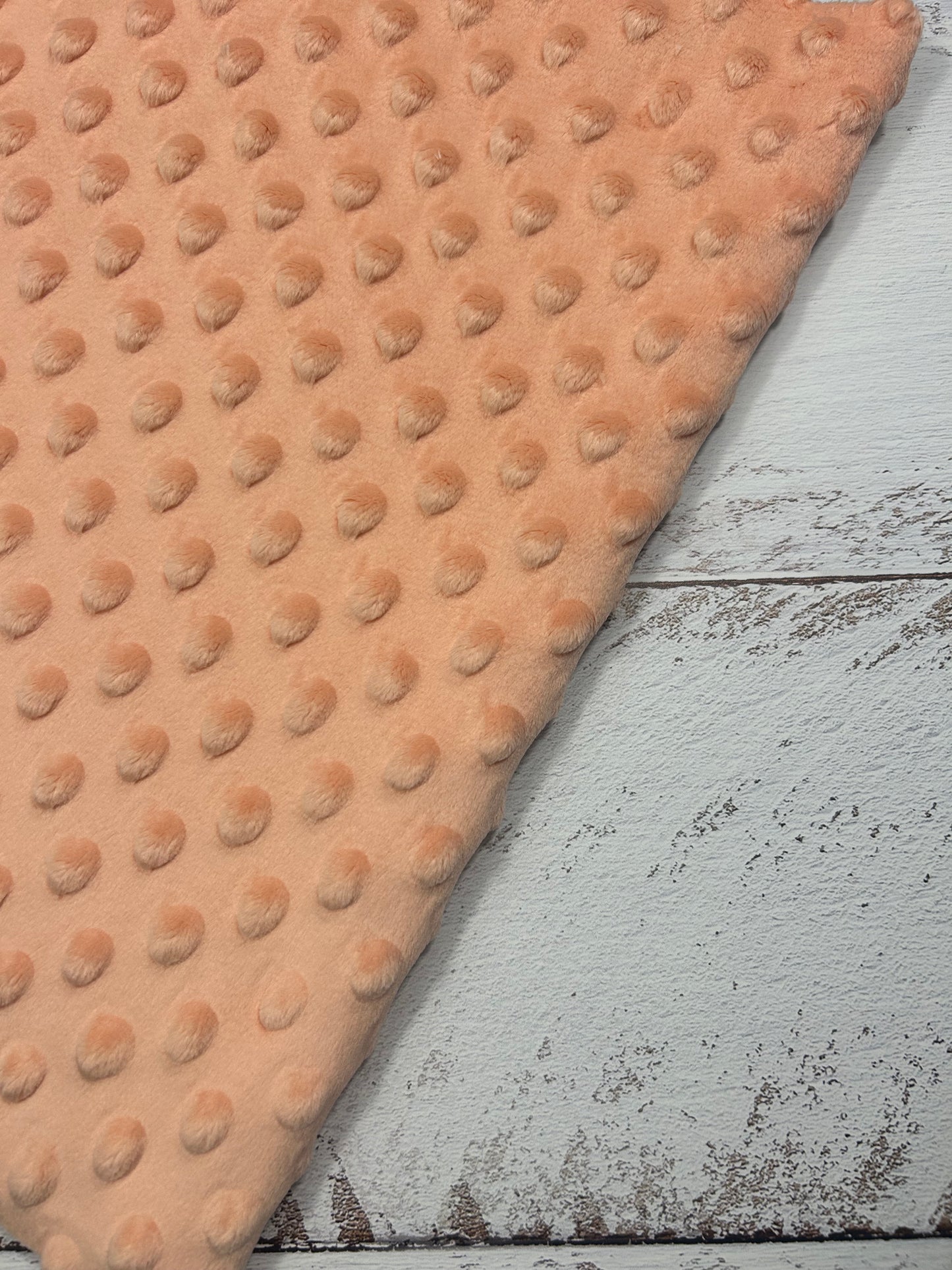 Premium Minky Dot Fabric - Peach Parfait