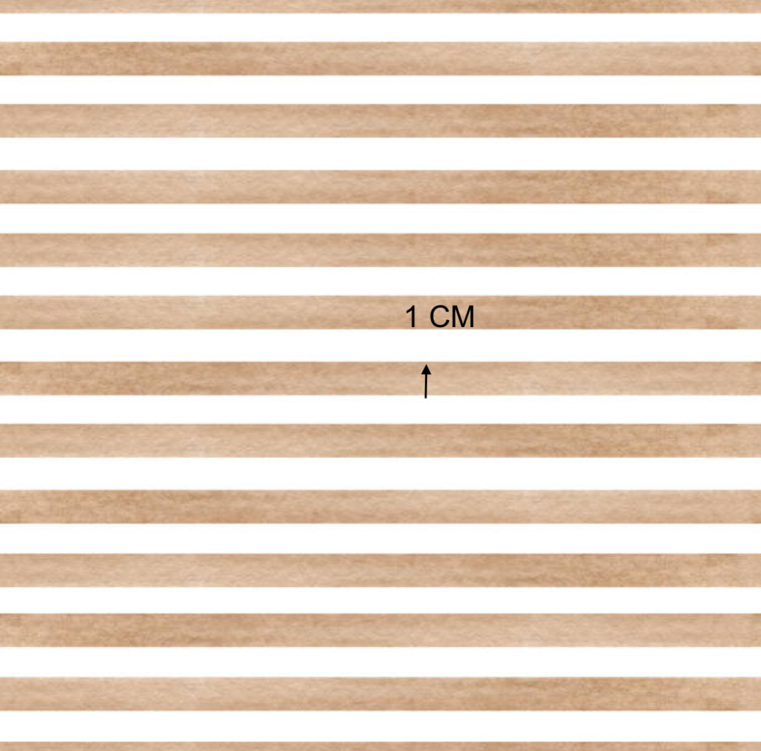 A textile fabric with horizontal stripes in varying shades of beige and brown, showcasing a variety of fabric textures and materials.