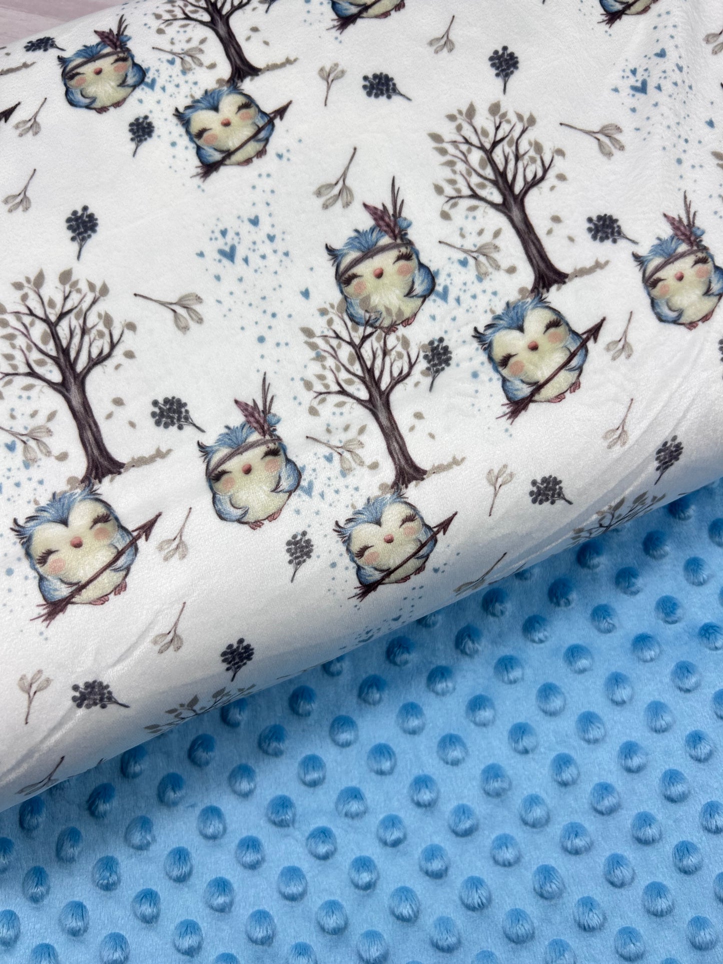 Woodland Owl - Minky Fabric