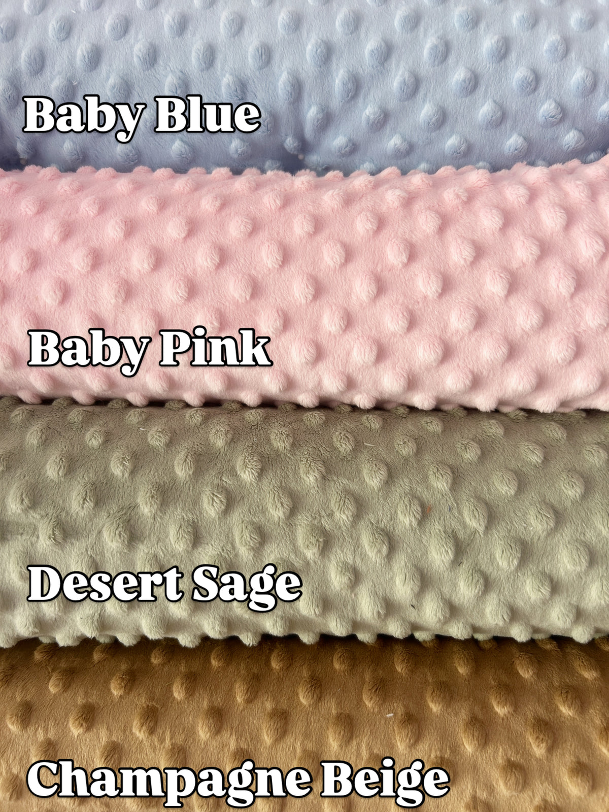 Premium Minky Dot Fabric - Baby Pink