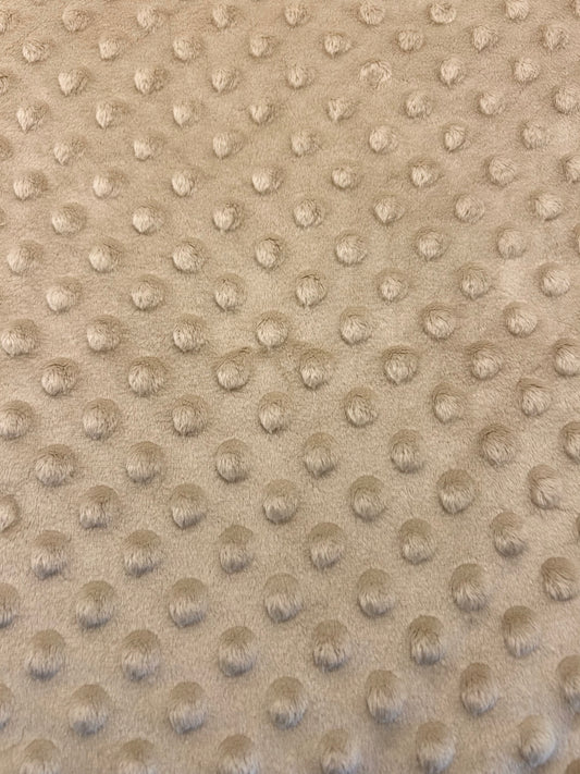 Premium Minky Dot Fabric - Bleached Sand