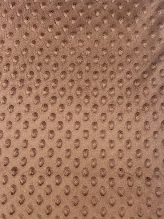 Premium Minky Dot Fabric - Aztec Brown
