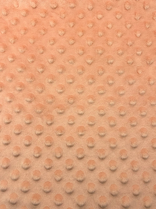 Premium Minky Dot Fabric - Peach Parfait