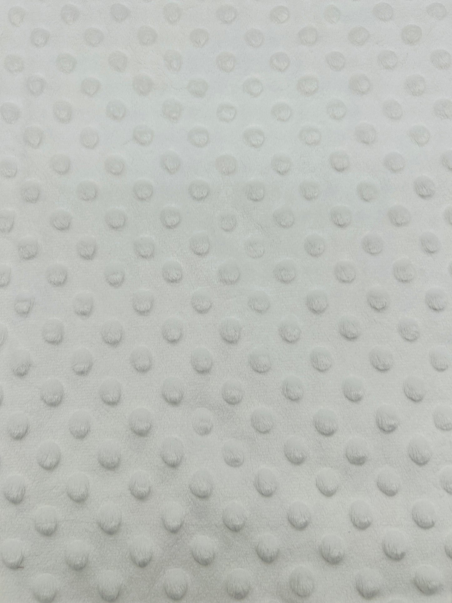 Premium Minky Dot Fabric - White