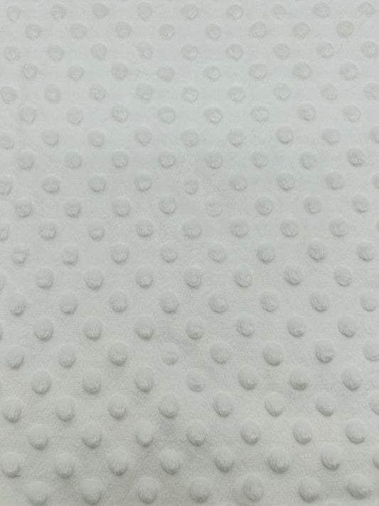 Premium Minky Dot Fabric - White