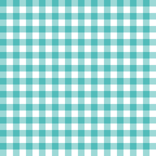 Gingham Cyan (September Pre-Order) - Fabric