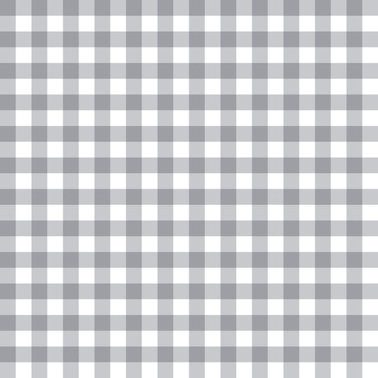Gingham Soft Grey (September Pre-Order) - Fabric