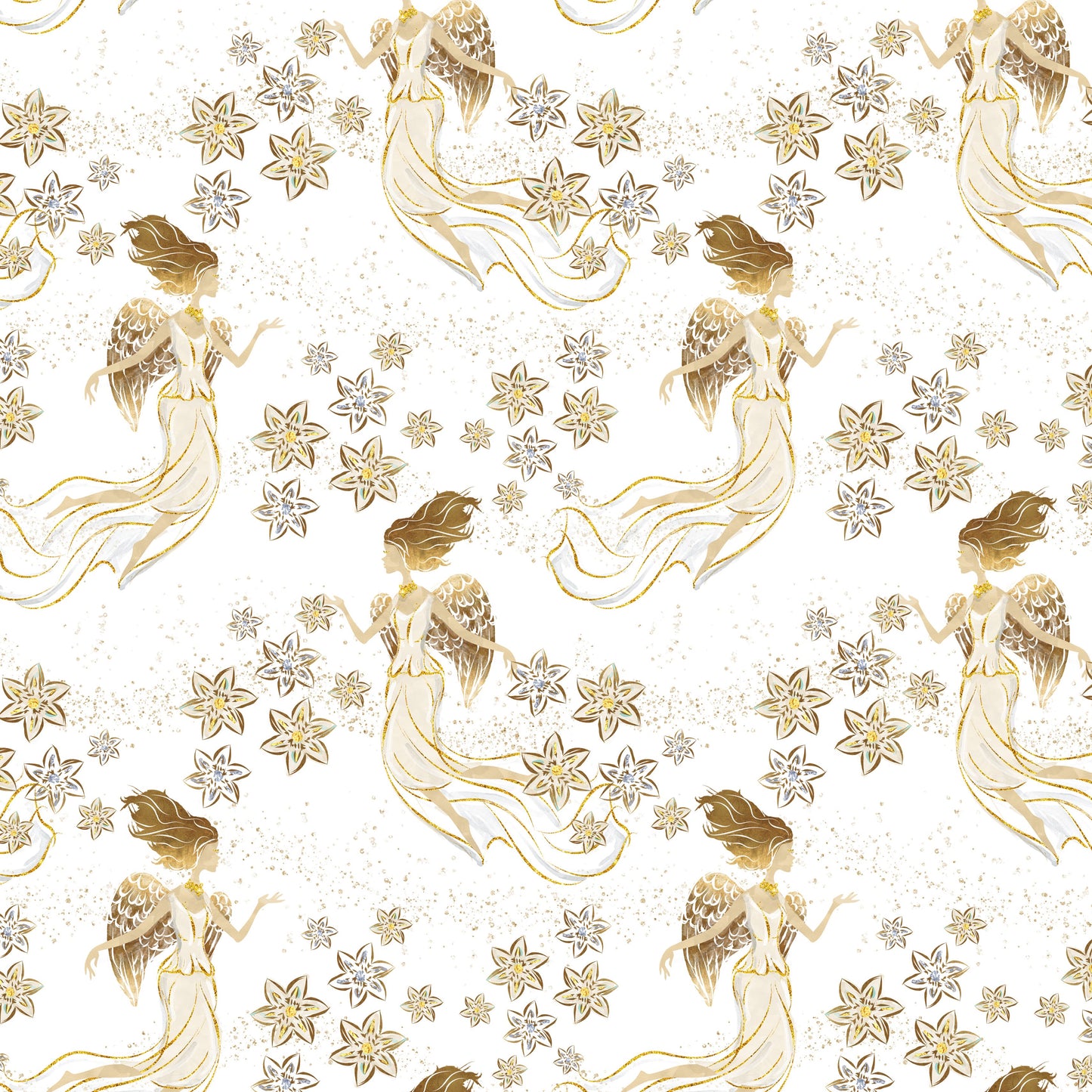Gold Christmas Angel (June Pre-Order) - Fabric