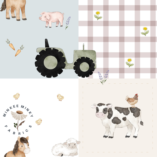 Green Tractor Patchwork (May Pre-Order) - Fabric