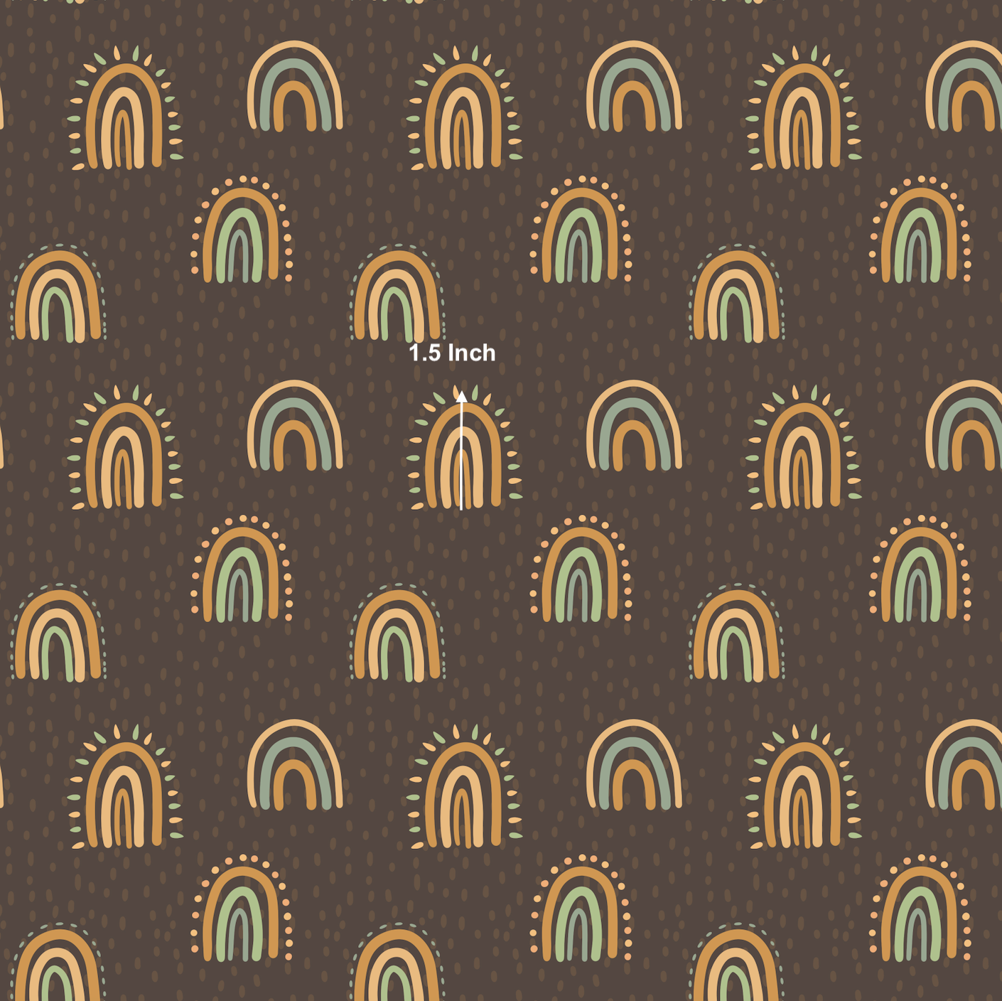 Happy Jungle Rainbows on Brown (May Pre-Order) - Fabric