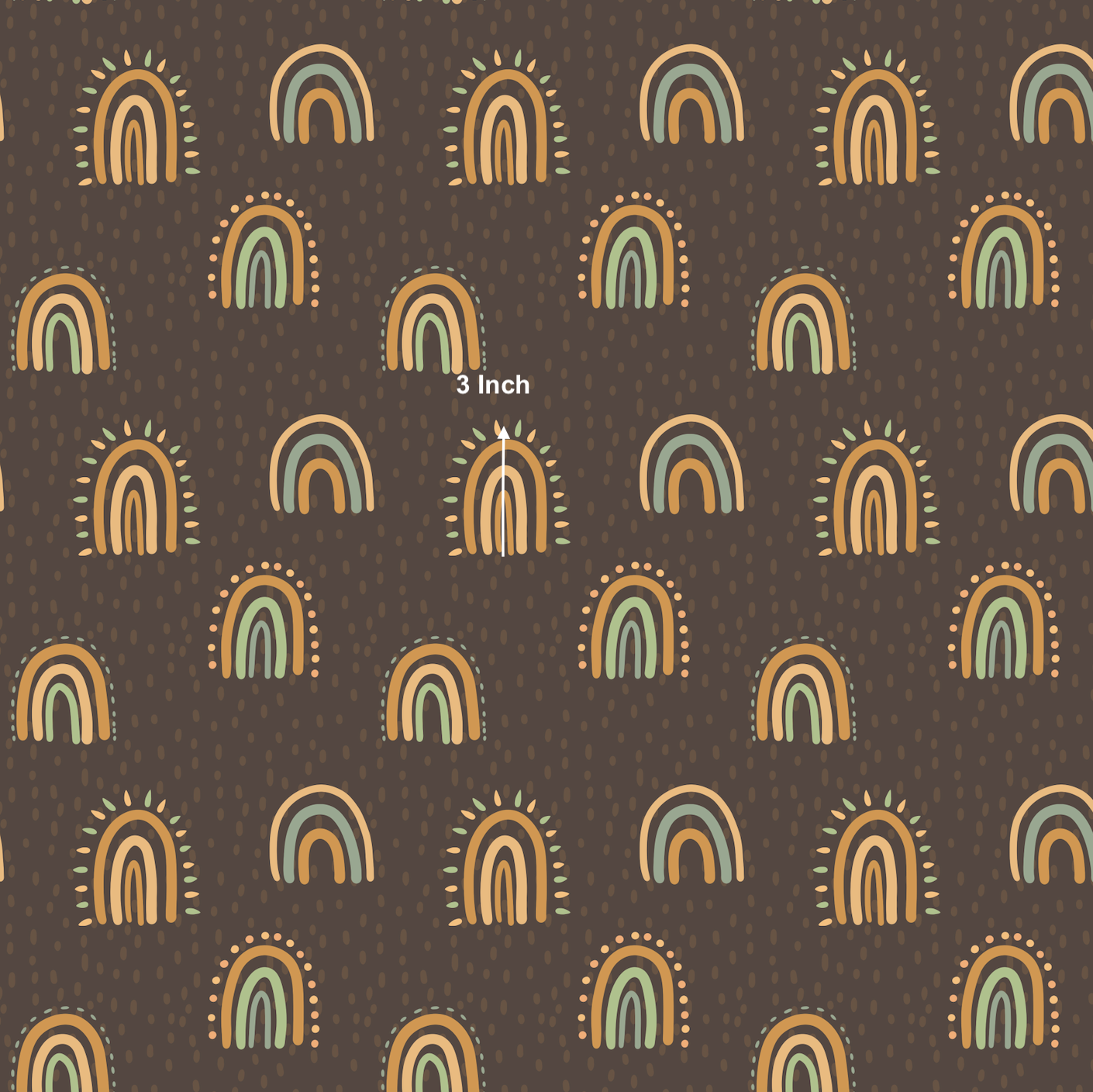 Happy Jungle Rainbows on Brown (May Pre-Order) - Fabric