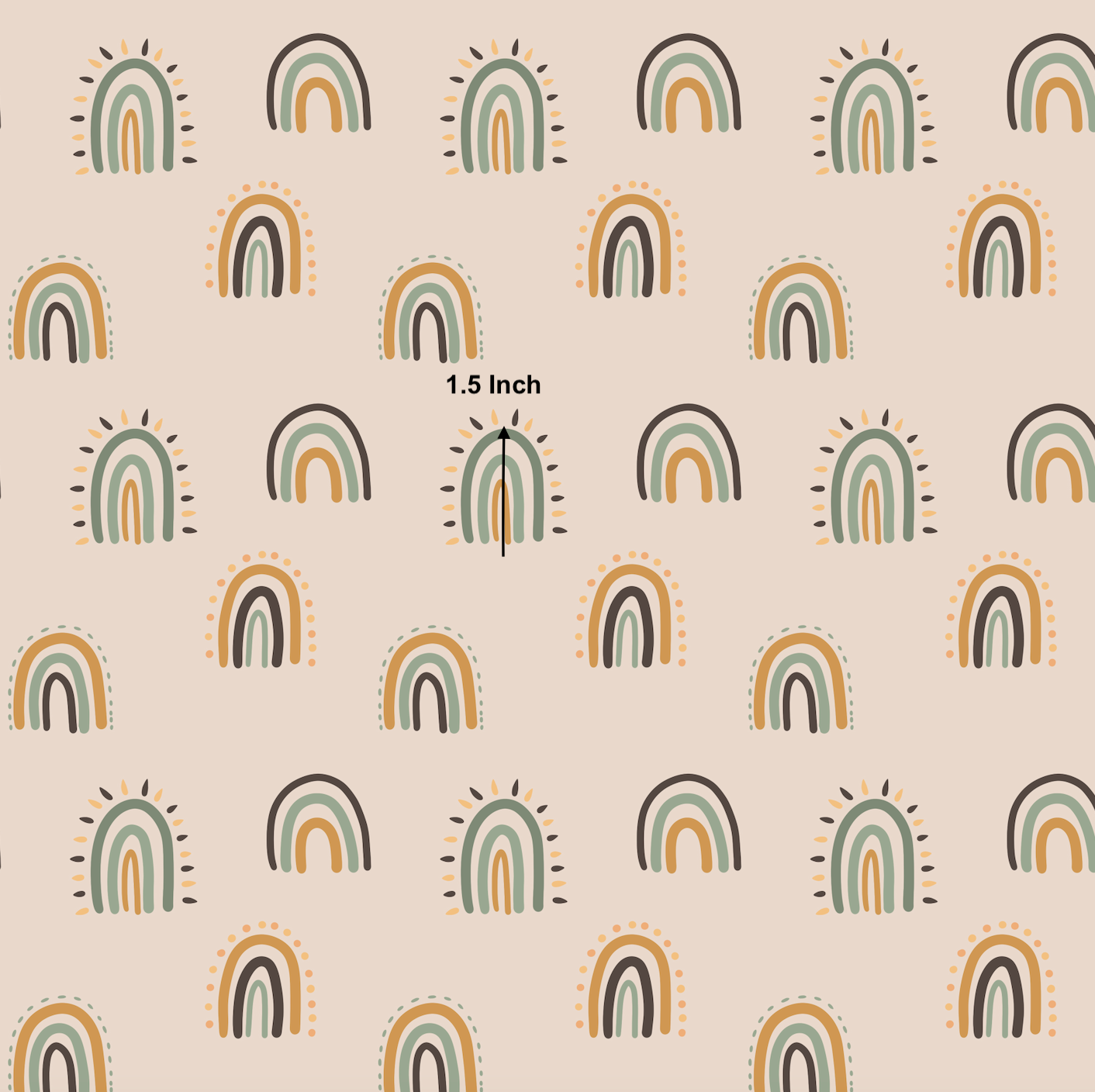 Happy Jungle Rainbows on Neutral  (September Pre-Order) - Fabric