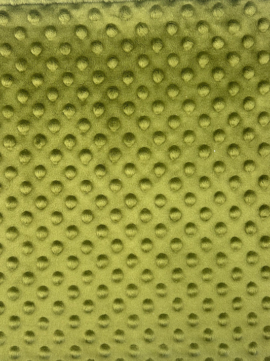 Premium Minky Dot Fabric - Olive Branch
