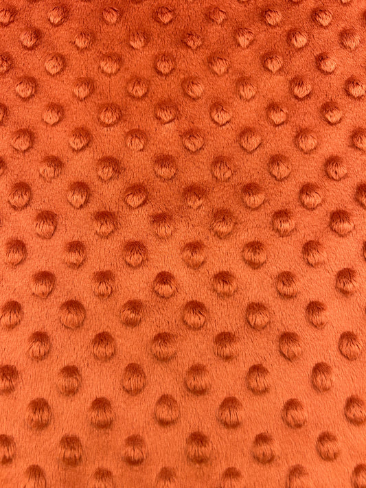 Premium Minky Dot Fabric - Rust