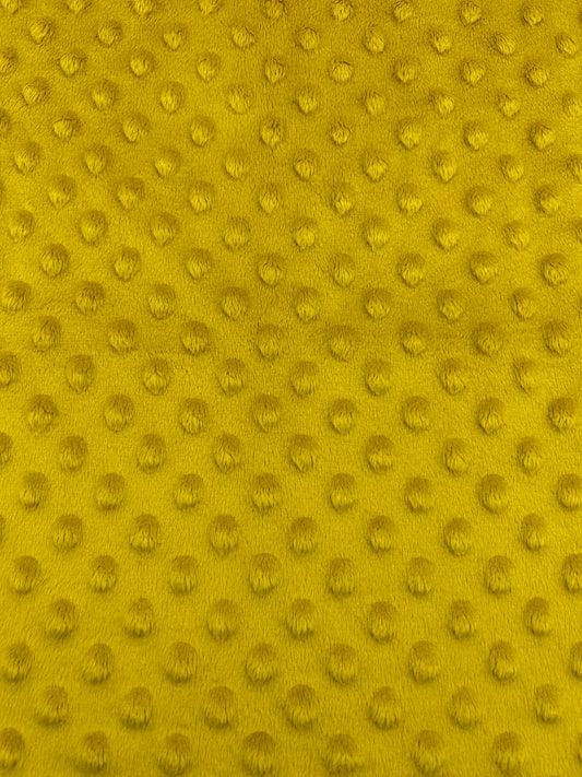 Premium Minky Dot Fabric - Nugget Mustard