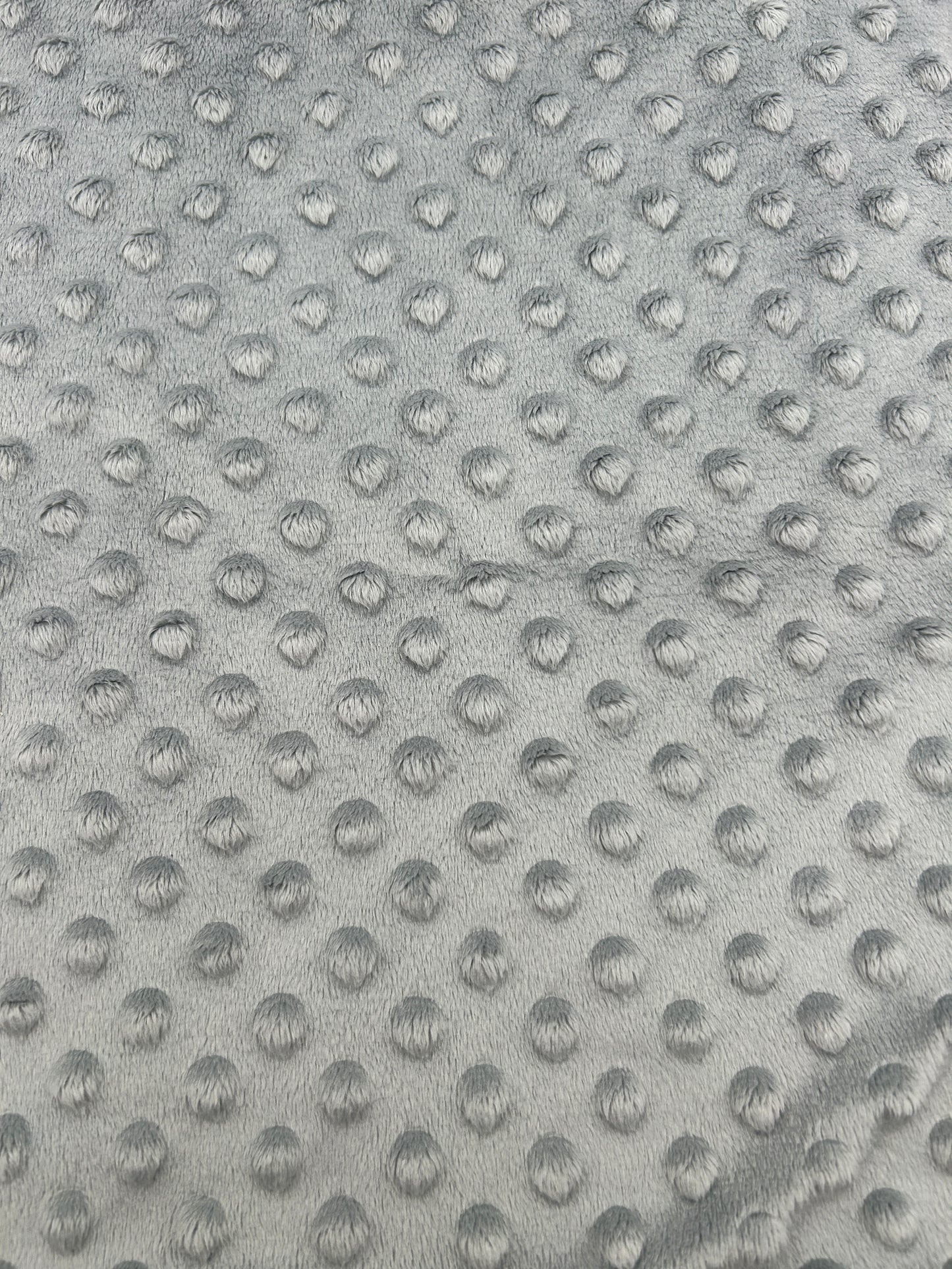 Premium Minky Dot Fabric - Silver Grey