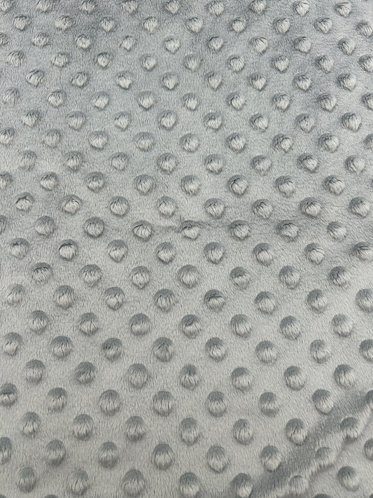 Premium Minky Dot Fabric - Silver Grey
