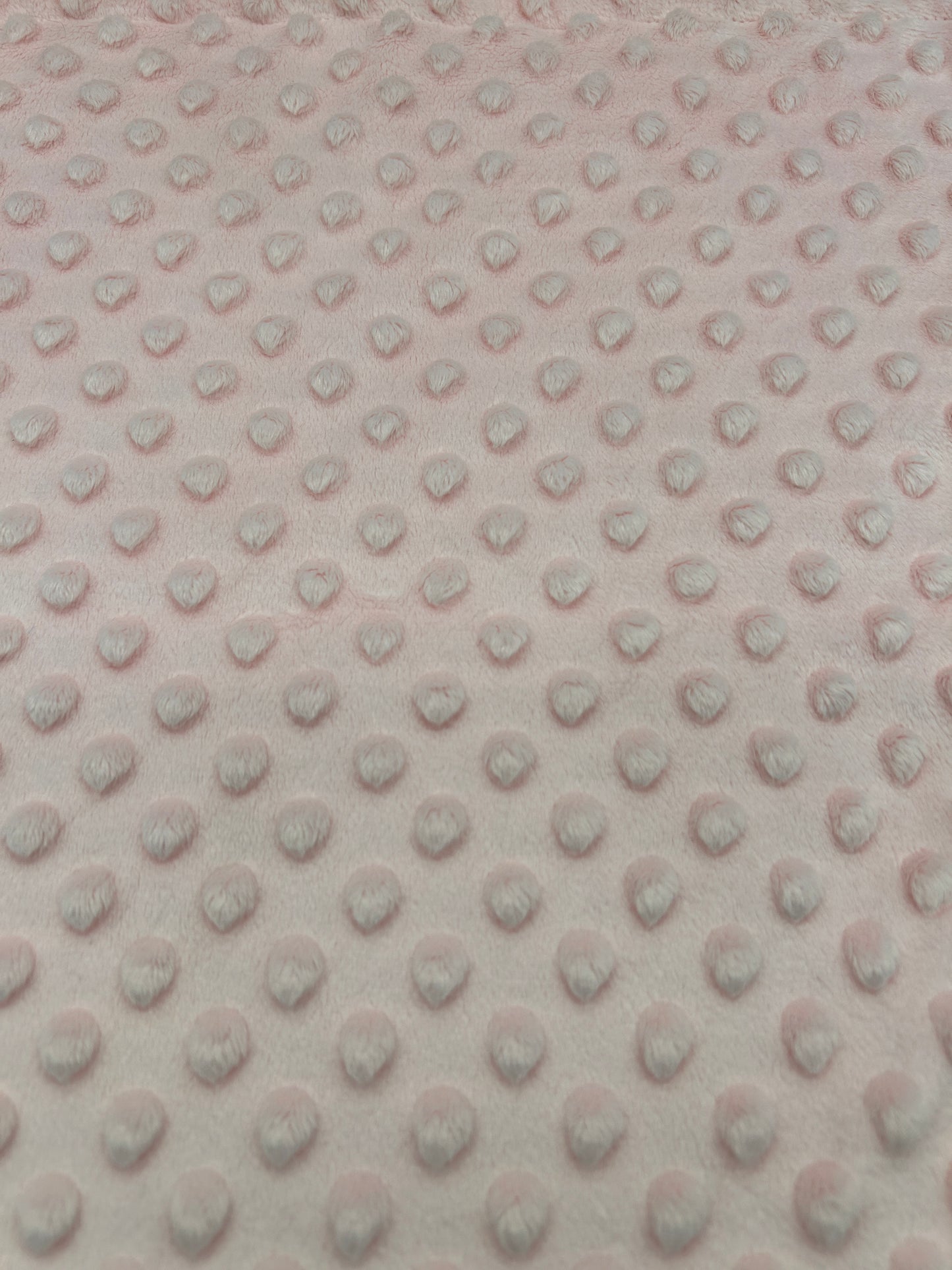 Premium Minky Dot Fabric - Baby Pink