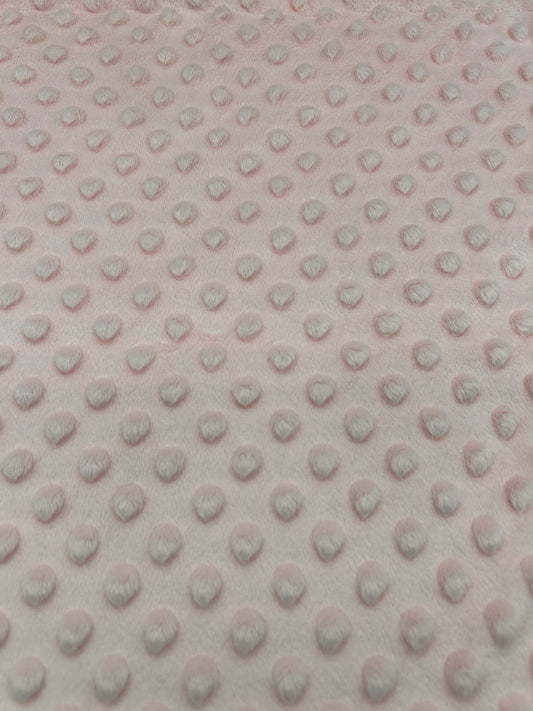 Premium Minky Dot Fabric - Baby Pink