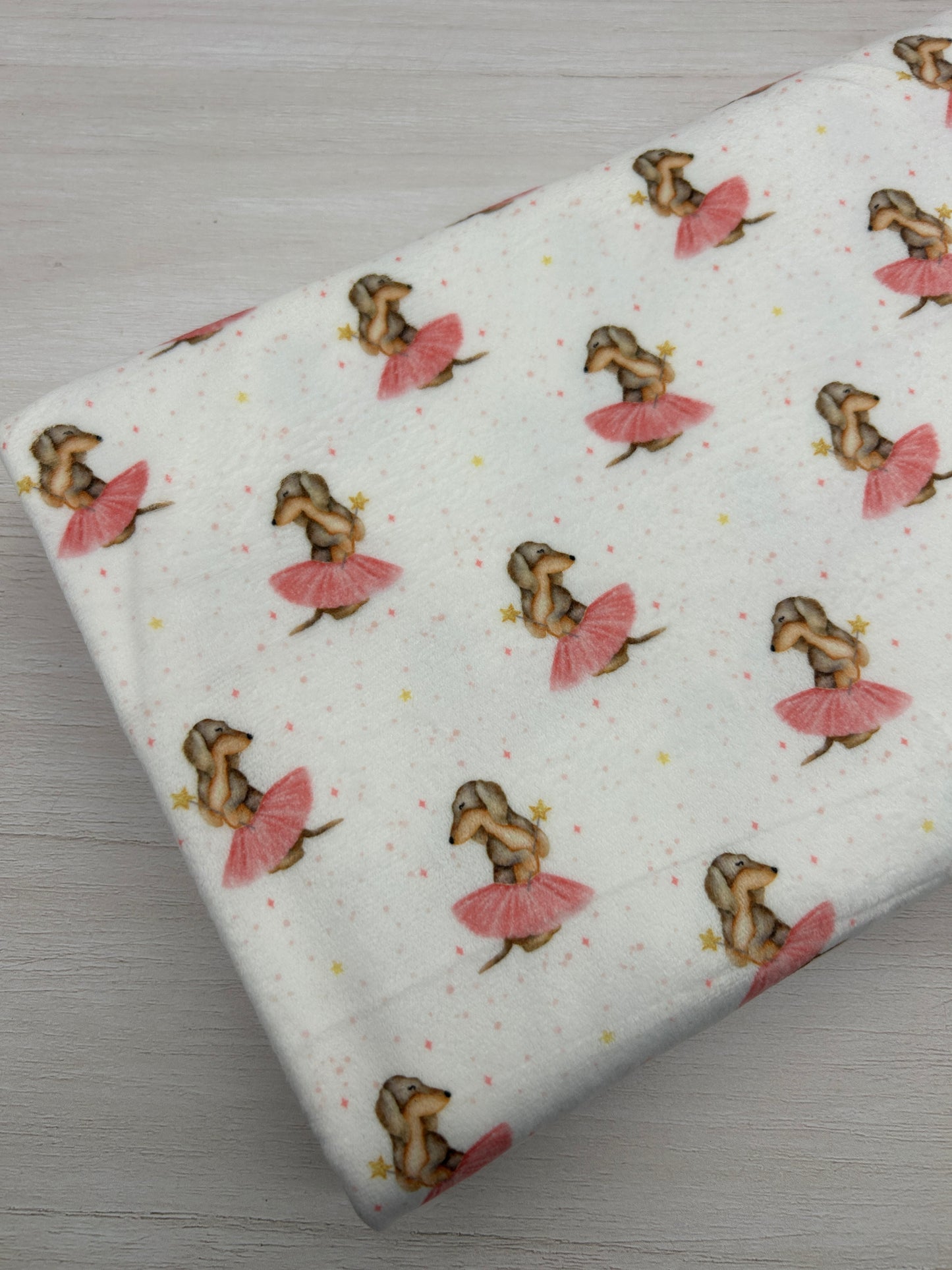 Ballerina Daschund - Minky Fabric