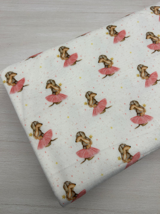 Ballerina Daschund - Minky Fabric