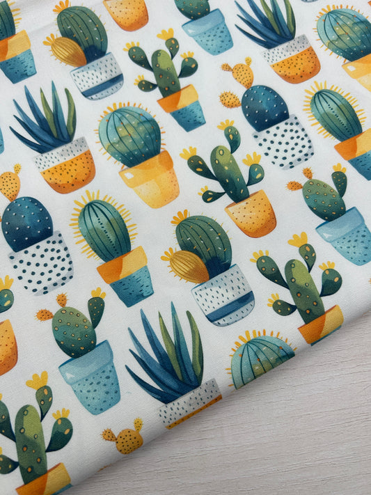 Potted Cactus - Canvas Fabric