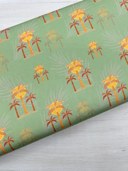 Boho Palms Sage - Woven Fabric